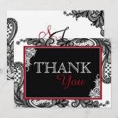 Zwart Kant Wit Moderne Gothic Dank u Bedankkaart (Voorkant / Achterkant)