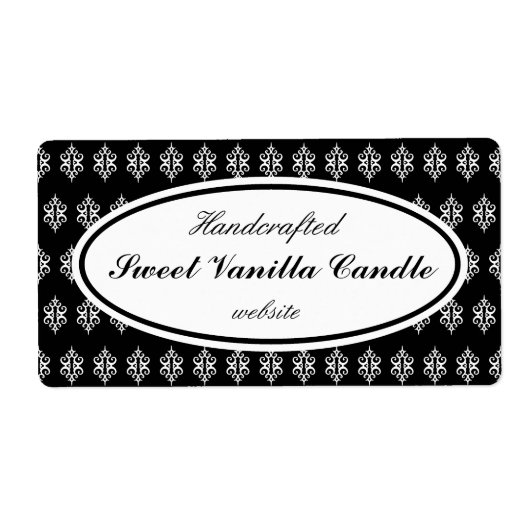 Zwart kant zakelijke labels (Voorkant)