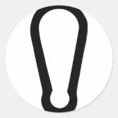 zwart karabijnhaak icoon ronde sticker (Voorkant)