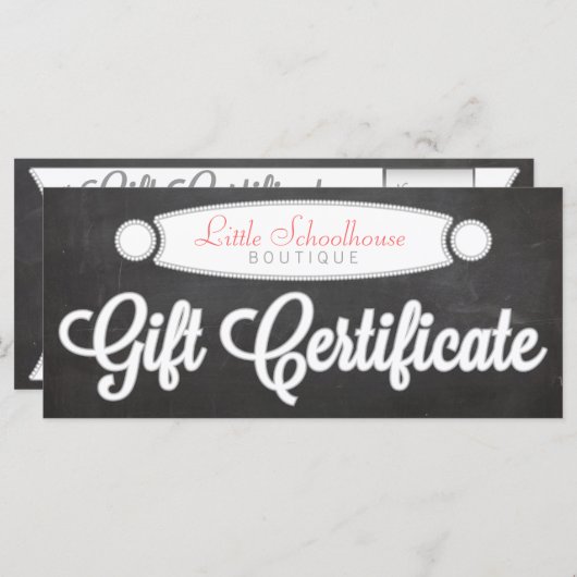 Zwart karton - aangepast cadeaubon (Voorkant / Achterkant)