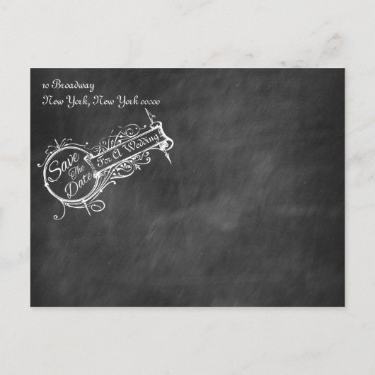  zwart karton bespaart de datum aankondigingskaart (Achterkant)