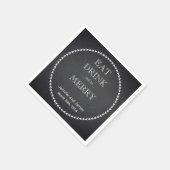 Zwart karton eet, Drink en trouwdag Servet (Hoek)