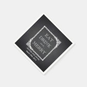 Zwart karton eet, Drink en trouwdag Servetten (Hoek)