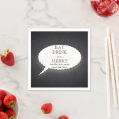 Zwart karton eet, Drink en trouwdag Servetten (Insitu)