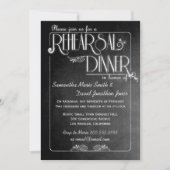 Zwart karton Elegant repetitief diner Invite Kaart (Voorkant)