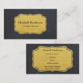 Zwart karton met Faux Gold Foil-etiket Visitekaartje (Voorkant / Achterkant)