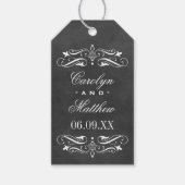  zwart karton Vlourish Wedding Cadeaulabel (Voorkant)