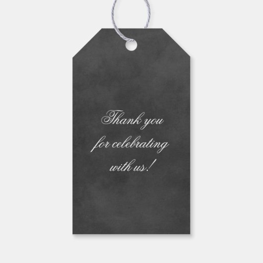  zwart karton Vlourish Wedding Cadeaulabel (Achterkant)