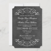  zwart karton Vlourish Wedding Kaart (Voorkant)