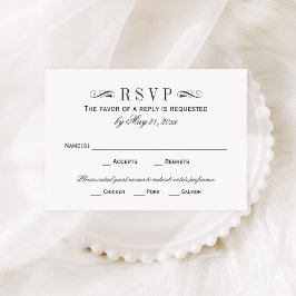  zwart karton Vlourish Wedding RSVP Kaartje