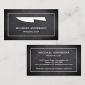 Zwart karton Witte keuken Knife Persoonlijke Chef Visitekaartje (Voorkant / Achterkant)