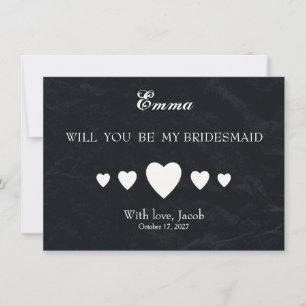 Zwart karton zal je mijn Bridesmaid zijn Kaart