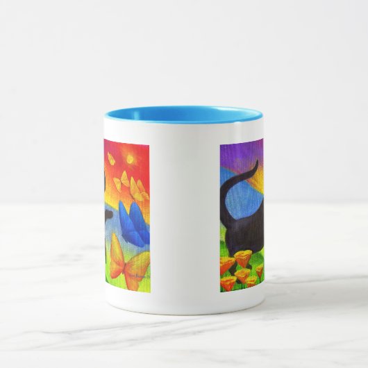 Zwart kartonnen vlinderkunst - Multi Mok (Midden)