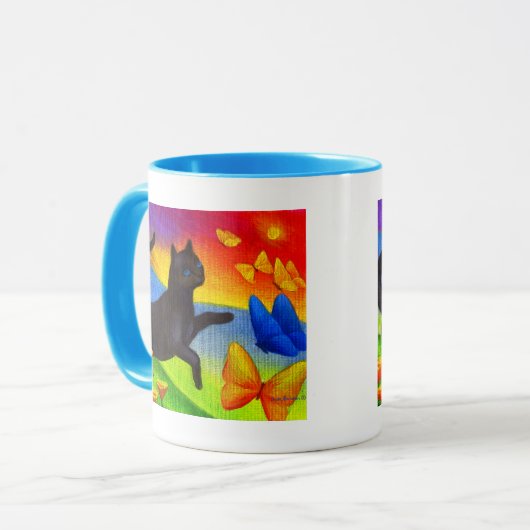 Zwart kartonnen vlinderkunst - Multi Mok (Voorkant links)