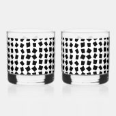 Zwart kasseisteen stijl print whisky glas (Rechts)