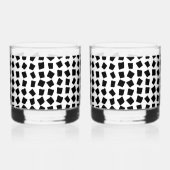 Zwart kasseisteen stijl print whisky glas (Links)