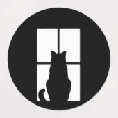 Zwart kastvenster labels (Design 1)