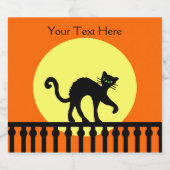 Zwart kat achteraan op Fence Moon, helder Sinaasap Bier Etiket (Enkel label)