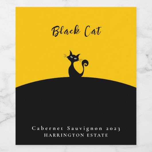Zwart Kat Art Aangepaste Wijn Labels Wijn Etiket (Enkel label)