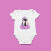 Zwart Kat bloemkroon zittend in roze rozen Romper