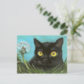 Zwart kat briefkaart (Staand voorkant)