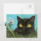 Zwart kat briefkaart (Voorkant / Achterkant)