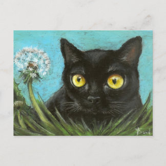 Zwart kat briefkaart
