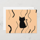 Zwart kat briefkaart (Voorkant / Achterkant)