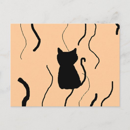 Zwart kat briefkaart (Voorkant)