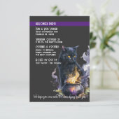 Zwart Kat Cauldron Halloween Kostuum Party Kaart (Staand voorkant)