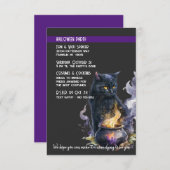 Zwart Kat Cauldron Halloween Kostuum Party Kaart (Voorkant / Achterkant)