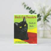 Zwart kat chocolade, donker en rijk briefkaart (Staand voorkant)