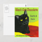 Zwart kat chocolade, donker en rijk briefkaart (Voorkant / Achterkant)
