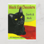 Zwart kat chocolade, donker en rijk briefkaart (Voorkant)