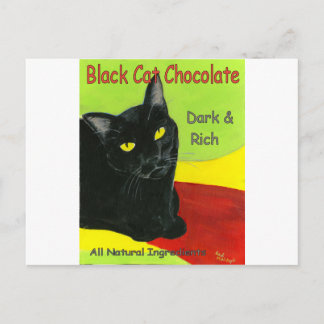 Zwart kat chocolade, donker en rijk briefkaart