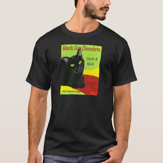 Zwart kat chocolade, donker en rijk t-shirt (Voorkant)