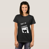 Zwart kat citeert zwart T-shirt voor vrouwen (Voorkant volledig)