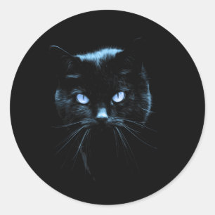 Zwart Kat Design Realistische Kattenogen Cool Huis Ronde Sticker