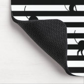 Zwart kat en strips kleur muismat (Hoek)