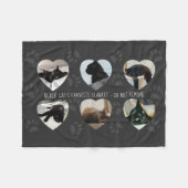 Zwart Kat Foto Collage Hart Gepersonaliseerd Fleece Deken (Voorkant (Horizontaal))