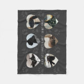 Zwart Kat Foto Collage Hart Gepersonaliseerd Fleece Deken (Voorkant)