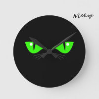 Zwart Kat Gezicht Groene Ogen Whiskers Leuke Kat L