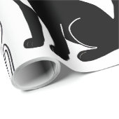 Zwart Kat Giftverpakkings Papier (Rol Hoek)