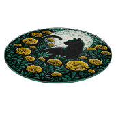 Zwart Kat goudsbloem Kunst Zwart Katten Kunstwerk Snijplank (Hoek)