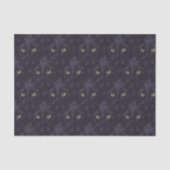 Zwart kat - groen gelaatspatroon tissuepapier (Voorkant)