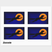 Zwart Kat  Halloween Art Rechthoekige Sticker (Vel)