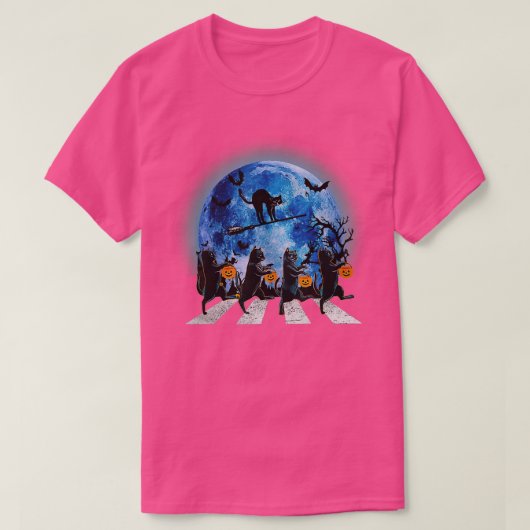  zwart kat Halloween Blue Moon Scary Kat T-shirt (Design voorkant)