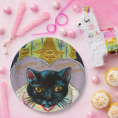  zwart kat Halloween feest Papieren Bordje (Feest)