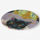  zwart kat Halloween feest Papieren Bordje (Gekanteld)