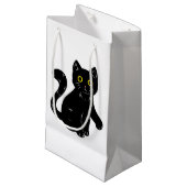 Zwart kat Halloween kinder T-shirt Klein Cadeauzakje (Voorkant Gekanteld)